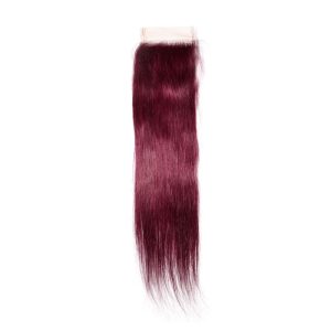 Straight #99J Virgin Human Hair 4x4 13x4 Transparent Lace Closure/Frontal